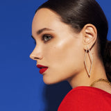Rhomb Earrings, Black with White Stones