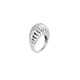 Mini Ribbed VOID Ring, Silver