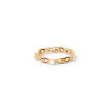 Baguette Circle Ring, Gold with White Stones