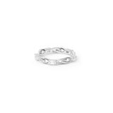 Baguette Circle Ring, Silver with White Stones
