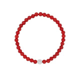 Carnelian Bracelet with Silver Diamond Disc