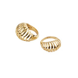 Mini Ribbed VOID Ring, Gold