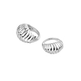 Mini Ribbed VOID Ring, Silver