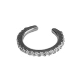 Alliance Ear Cuff, Black with White Stones