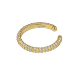 Multi Stones Ear Cuff, Gold with White Stones