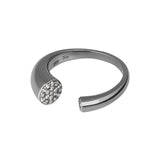 Horn Ring, Black with White Stones