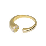 Horn Ring, Gold with White Stones