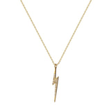 Diamond Bolt Necklace, Gold