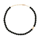 Black Onyx Gold Bead Necklace