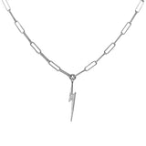 Bolt Chain Necklace, Black