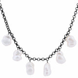 PEARLS. CHAINS. Pop Corn Necklace, Black