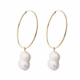 Twin Pearl Hoops