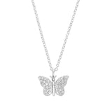Diamond Butterfly Necklace, Silver