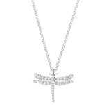Diamond Dragonfly Necklace, Silver