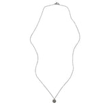 Large Diamond Disc Necklace, Black