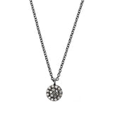 Small Diamond Disc Necklace, Black