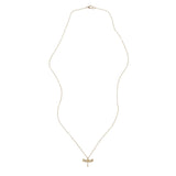 Diamond Dragonfly Necklace, Gold