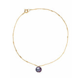 Black Pearl Ankle Chain, Gold