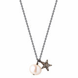 Pearl & Star Necklace, Black