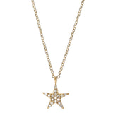 Large Star Diamond Necklace, Gold