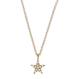 Small Star Diamond Necklace, Gold