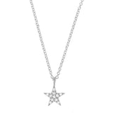 Small Star Diamond Necklace, Silver
