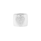 Heart Ring, Silver with White Stones