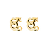 Wide Curb Hoops, Gold