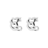 Wide Curb Hoops, Silver