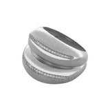 Double VOID Ring, Black with White Stones