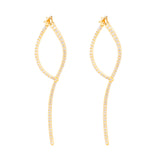 Loop Earrings, Gold with White Stones