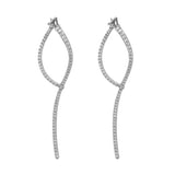 Loop Earrings, Black with White Stones