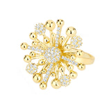 Floret Ring, Gold with White Stones