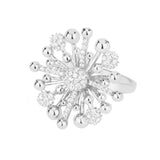 Floret Ring, Silver with White Stones