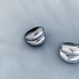 Double VOID Ring, Black with White Stones