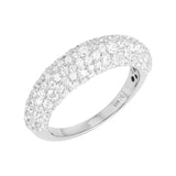 Mini Pebble Ring, Silver with White Stones
