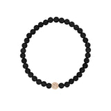 Black Onyx Bracelet with Gold Diamond Disc