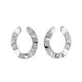 Flat Open Hoops, Silver
