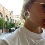 Flat Open Hoops, Silver