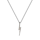 Diamond Bolt Necklace, Black