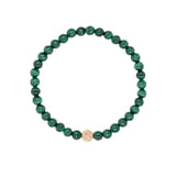 Malachite Bracelet with Gold Diamond Disc