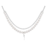 Pearls. Bolt. Necklace, Silver