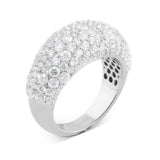 Pebble Ring, Silver with White Stones