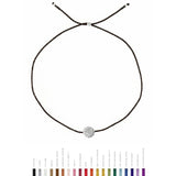 Tiny Bracelet with Silver Diamond Disc
