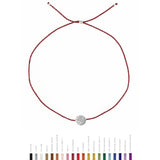Tiny Bracelet with Silver Diamond Disc