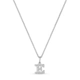 Petite Letter Necklace - Sterling SIlver & White Rhodium on Sterling Silver