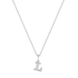 Petite Letter Necklace - Sterling SIlver & White Rhodium on Sterling Silver