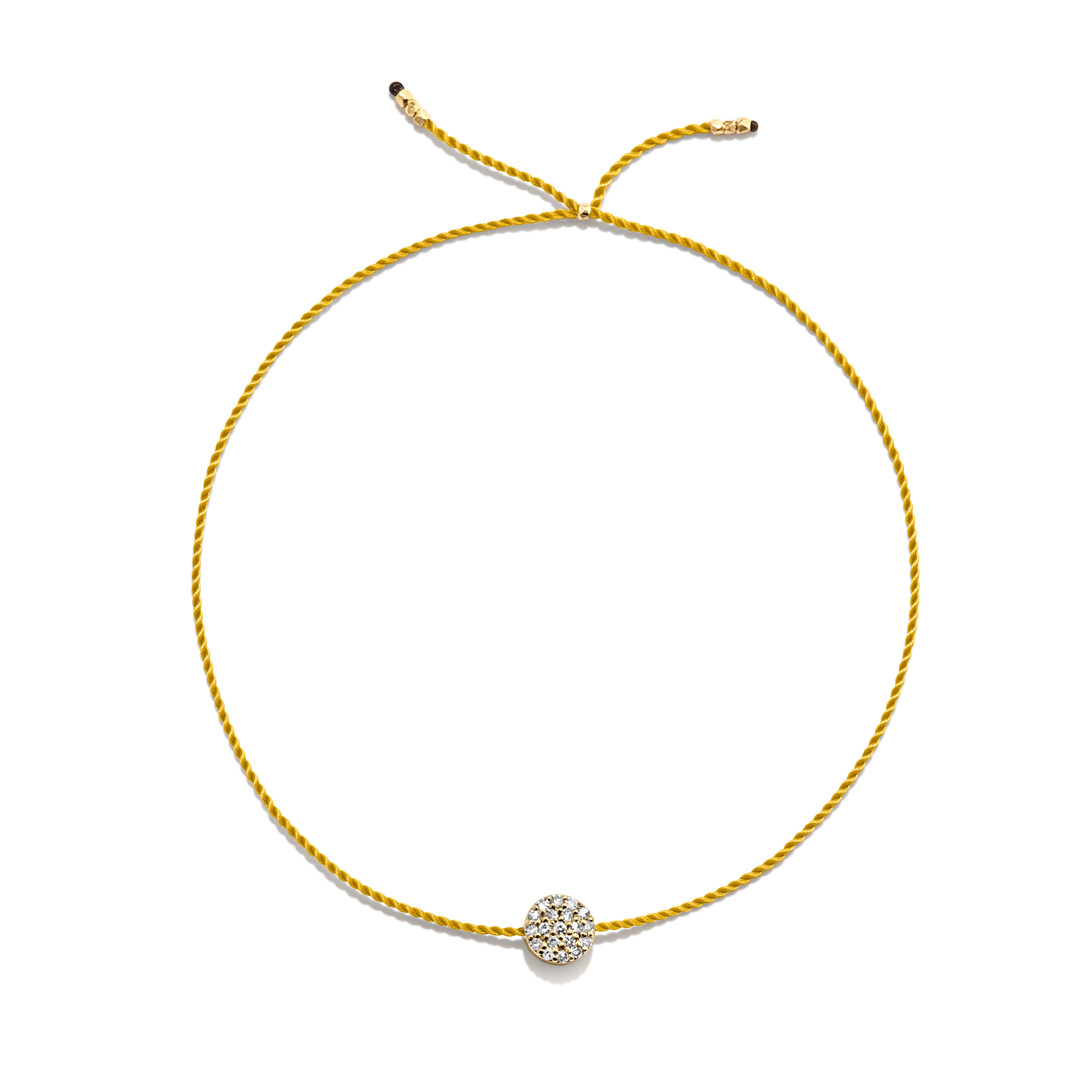 Tiny Bracelet with Gold Diamond Disc