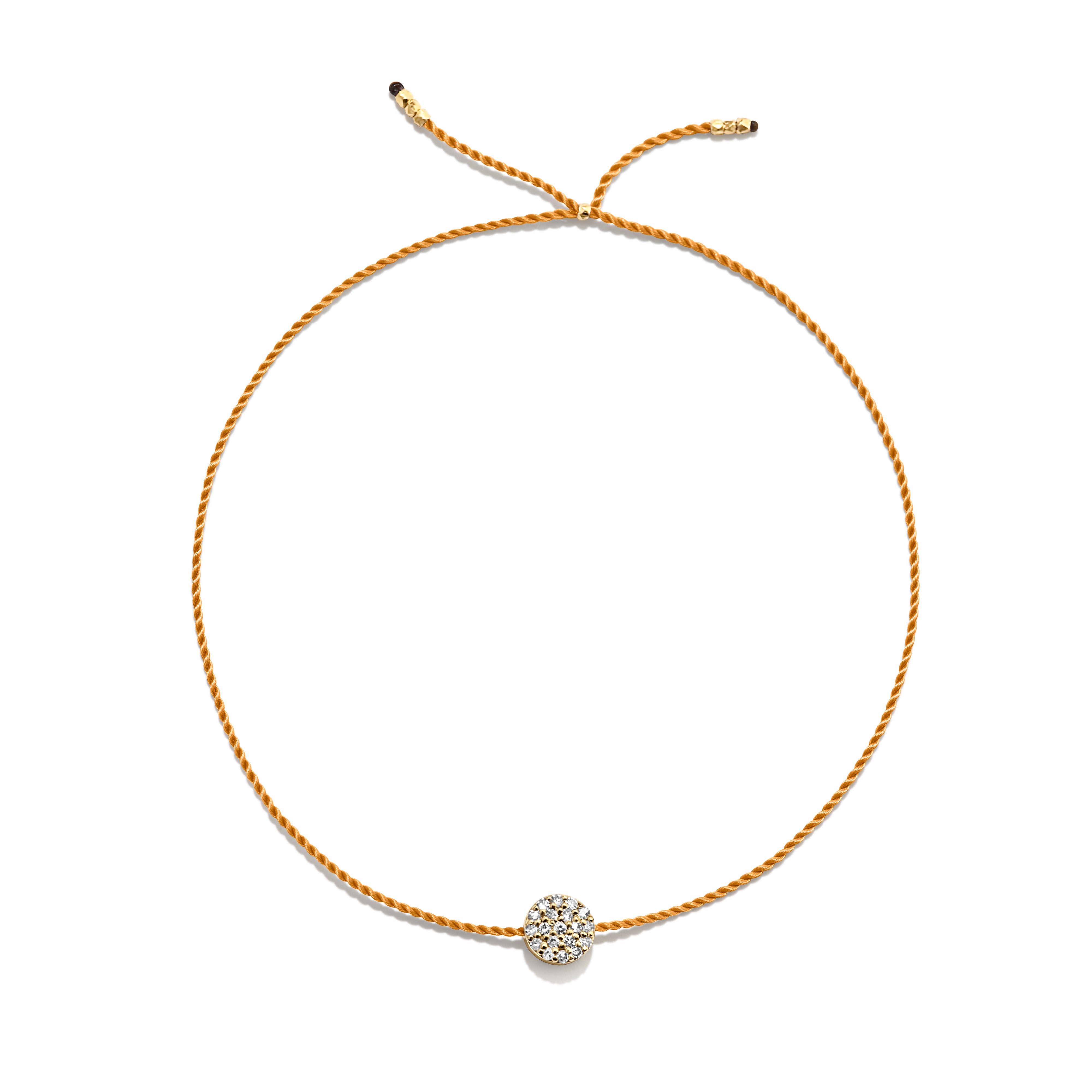Tiny Bracelet with Gold Diamond Disc