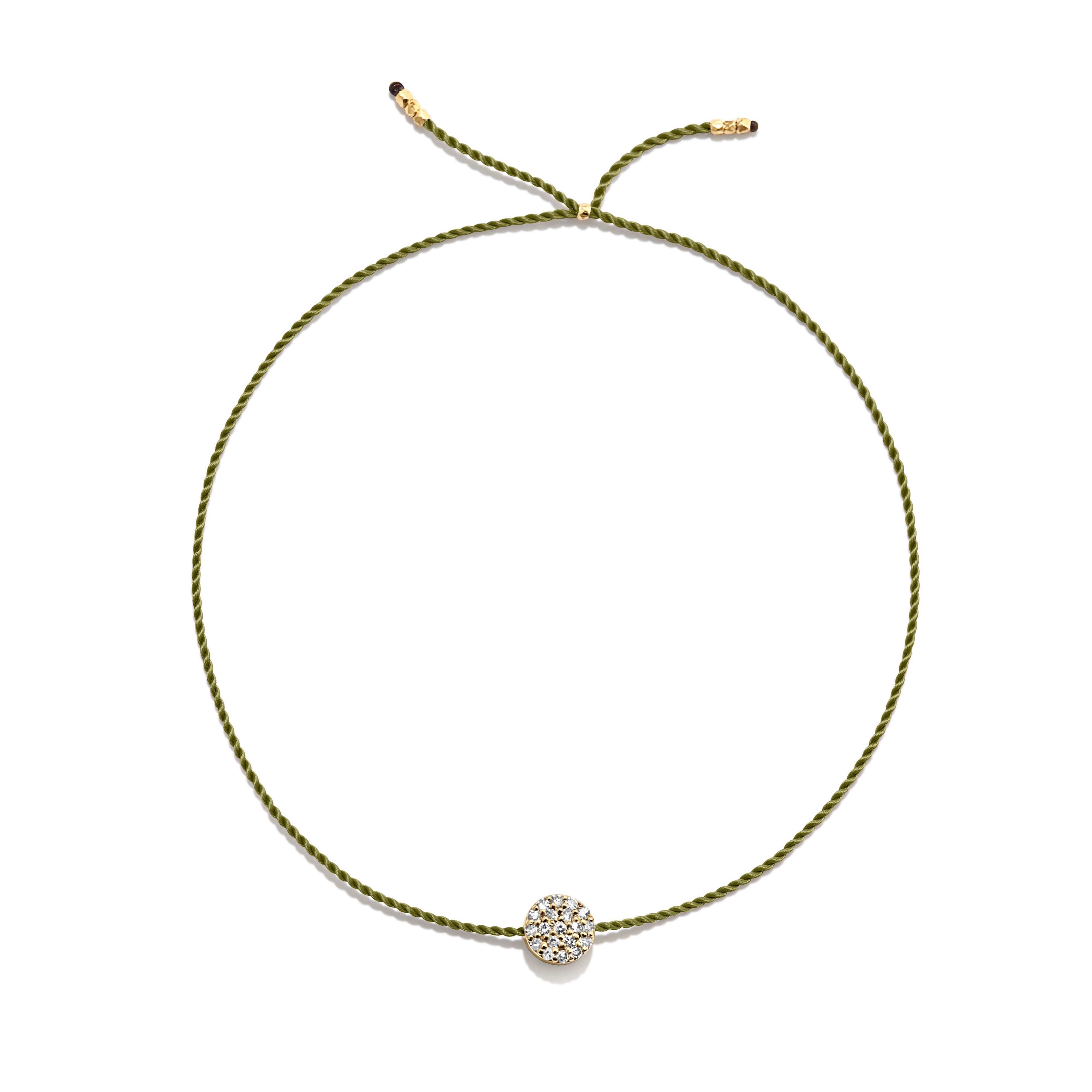 Tiny Bracelet with Gold Diamond Disc